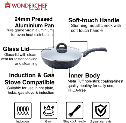 Wonderchef Granite Set With 26 cm Dosa Tawa