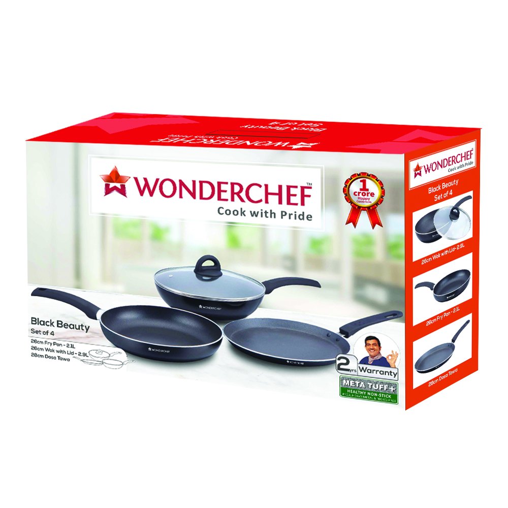 Wonderchef Black Beauty Set Of 4