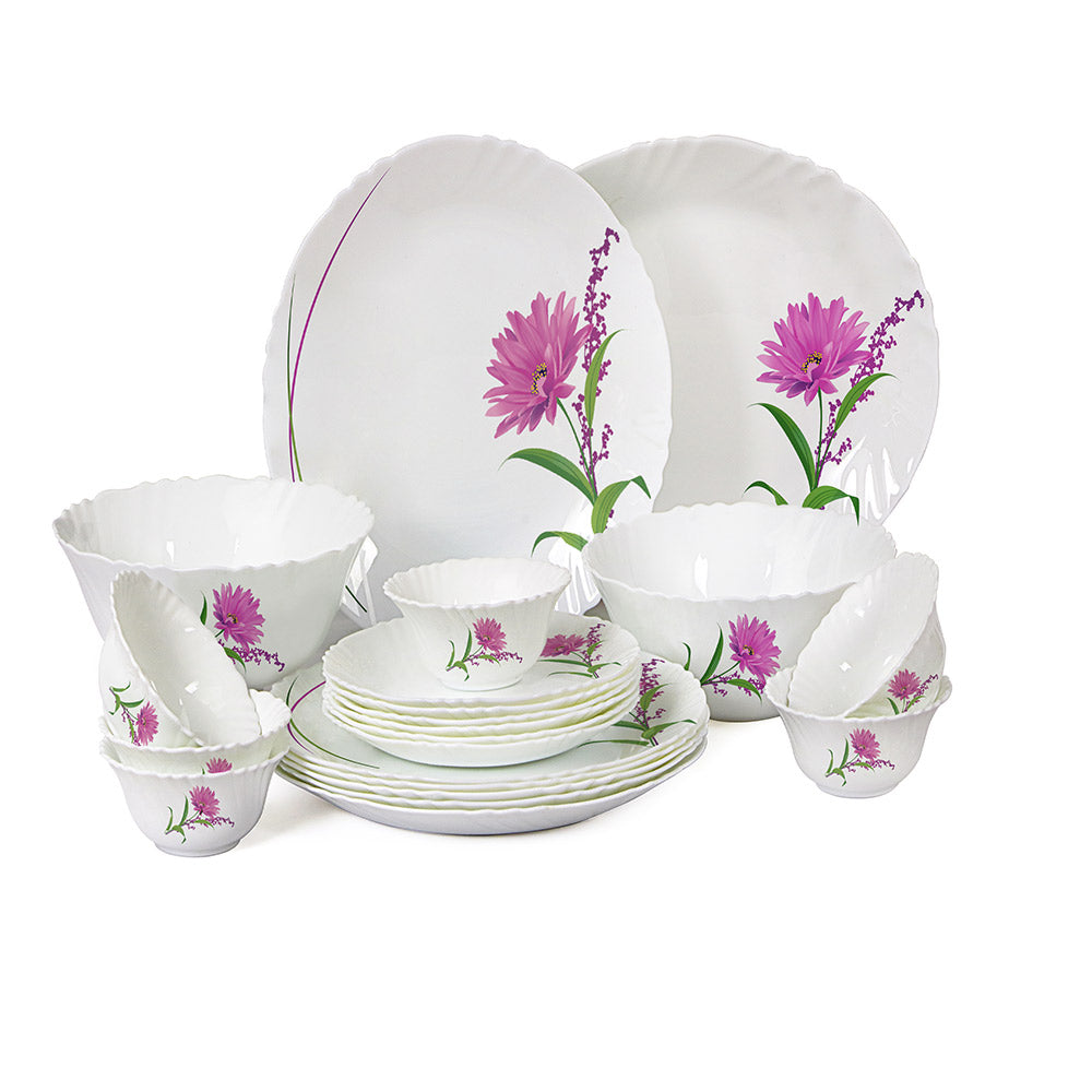 Cello Imperial Series Pink Aster Dinner Set 21 Pcs