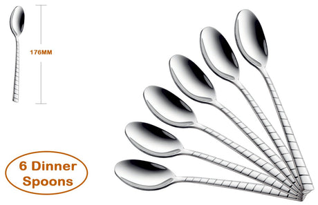 Shapes Zack Stainless Steel Spoons & Forks Set of 12 Pcs ( 6 Dinner Spoons & 6 Dinner Fork )