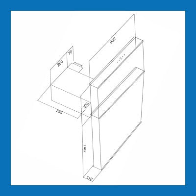 Glen Downdraft Kitchen Chimney 1001 Touch sensor 90cm