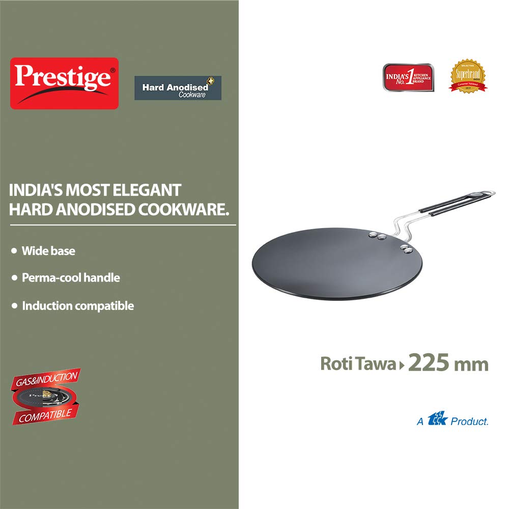 Prestige 225mm Hard Anodised Plus Range Tawa