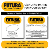 Hawkins Futura Rubber Gasket for 4L- 7L Tall Pressure Cooker and Futura Safety Valve 2 Units