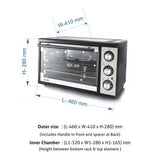 Glen Oven Toaster Grill 5025 BLRC 25 Litre with Multi function