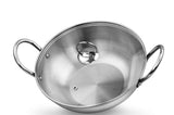 AVIAS Endura Stainless Steel Induction Bottom Kadhai with Lid (22 cm)