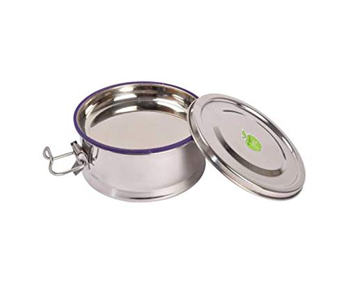 JVL Stainless Steel Single Layer Round Shape Leak Proof Lunch Box for School,(Big )