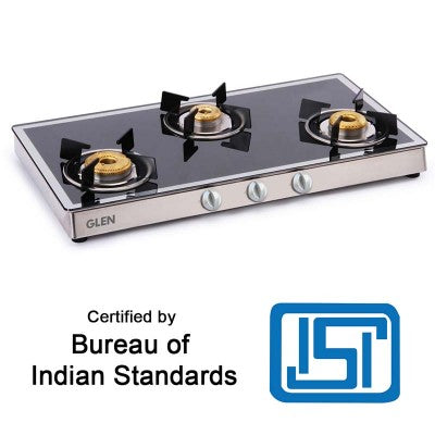 GLEN 3 BURNER GLASS COOKTOP 1038 GT FORGED BB (AUTO IGNITION)
