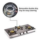 GLEN 3 BURNER GLASS COOKTOP 1038 GT FORGED BB (NON AUTO IGNITION)
