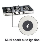 GLEN 3 BURNER COOKTOP 1033 GT XL FORGED BB DOUBLE DRIP TRAY (NON AUTO IGNITION)
