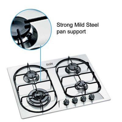 Buy GLEN 4 BURNER STAINLESS STEEL BUILT IN HOB 1061 TR at the lowest price in India at Apnidukaan.com