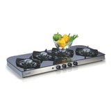 Glen 4 Burner Glass Cooktop 1049 GT Forged Brass Burner (Non Auto Ignition)