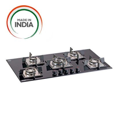 Glen 5 Burner Built-in Glass Hob 1095 SQ DB TR FFD (Flame Failure Device)