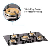 Glen 5 Burner Built-in Glass Hob 1095 SQ INBB TR FFD (Flame Failure Device)