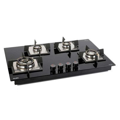 Glen 77 cm 4 Burner Built-in Glass Hob Top 1074 SQ HT DB TR FFD (Flame Failure Device)