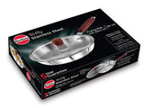 Hawkins Triply 3 mm Stainless Steel Frying Pan 26 cm with Lid and Kadhai 2.5 LTR Without Lid