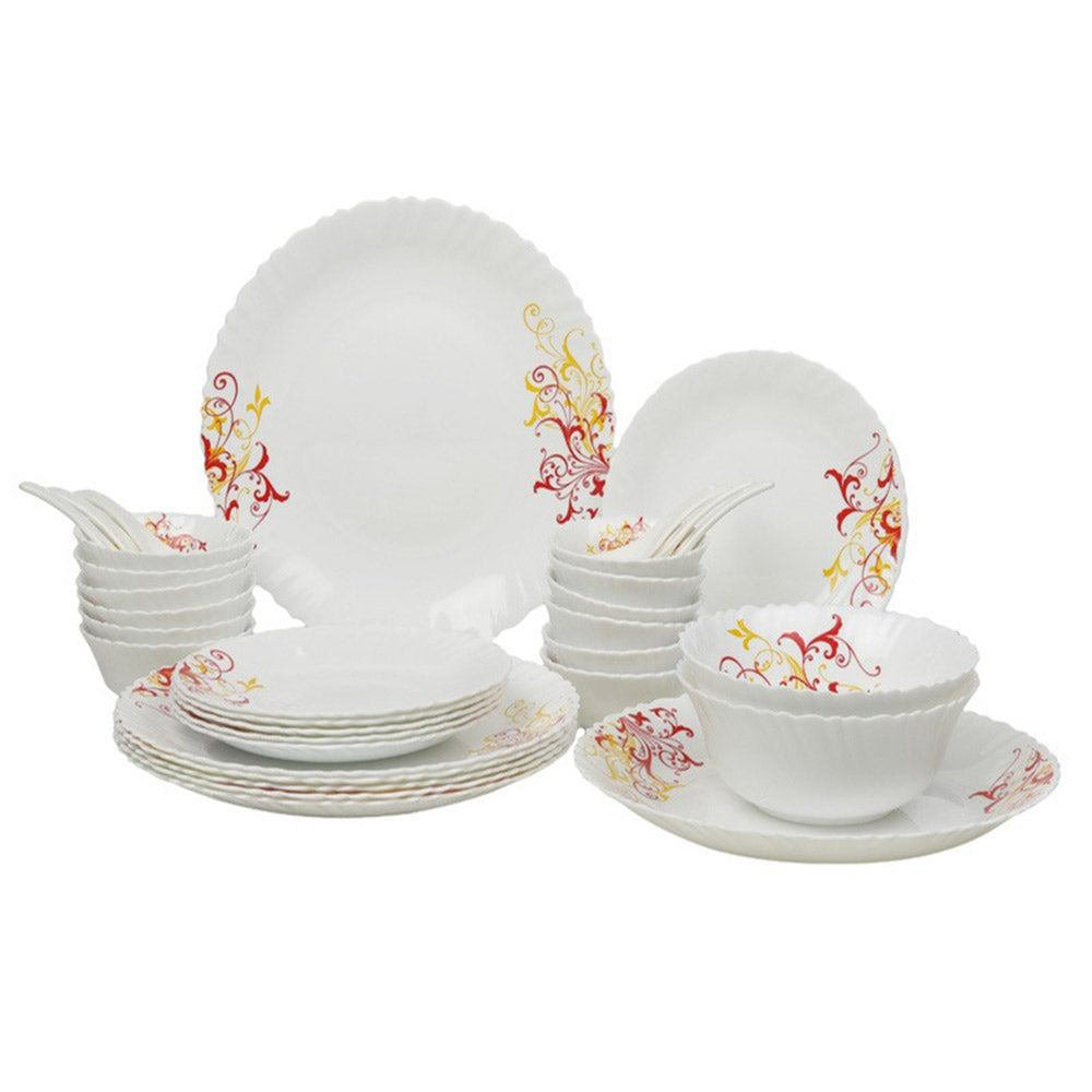 Roxx Opal Golden Crown 33 Pcs With Full Plate Dinner Set