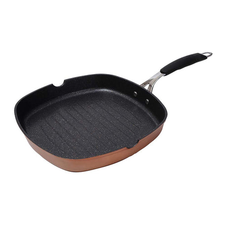 BERGNER INFINITY CHEFS ALUMINIUM NON-STICK Grill Pan (28 cm), Induction Base - BGIC-1004B