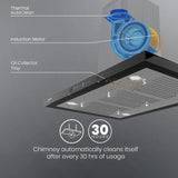 CHD-GAL90BFE-INX GrandArt 90cm Island Baffle Filter Chimney
