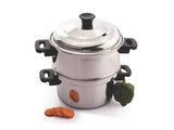 LUXURIA Stainless Steel Steamer With Steel Lid- Silver