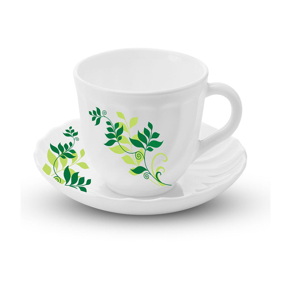 Borosil Fern Cup & Saucer Set