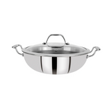 Bergner SS Hi-Tech Tri-Ply Wok With Lid 26 cm (BG-31165-MM)