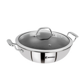 Bergner SS Hi-Tech Tri-Ply Wok With Lid 26 cm (BG-31165-MM)