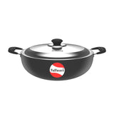 Tuffware Hard Anodised Deep Kadai with lid – 3mm 1.9ltr