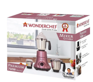 Buy WONDERCHEF MIXER GRINDER PREMIUM VELVET - 750W at the lowest price in India at Apnidukaan.com