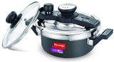 Prestige Clip on Mini Svachh Hard Anodised Pressure Cooker with glass lid 2 Litre 20239