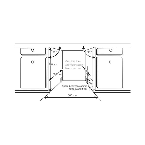 Semi Built in Dishwasher ACERO 15PS SI with 15 Place Settings 53920680