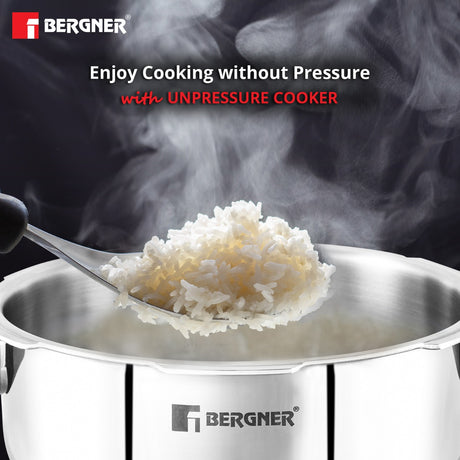 Bergner Argent Triply UnPressure Cooker 2.5 LTR with Triple Security System