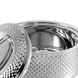 Hammered Double Wall Stainless Steel Casserole - 3 Litre