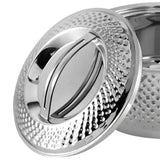 Hammered Double Wall Stainless Steel Casserole - 3 Litre