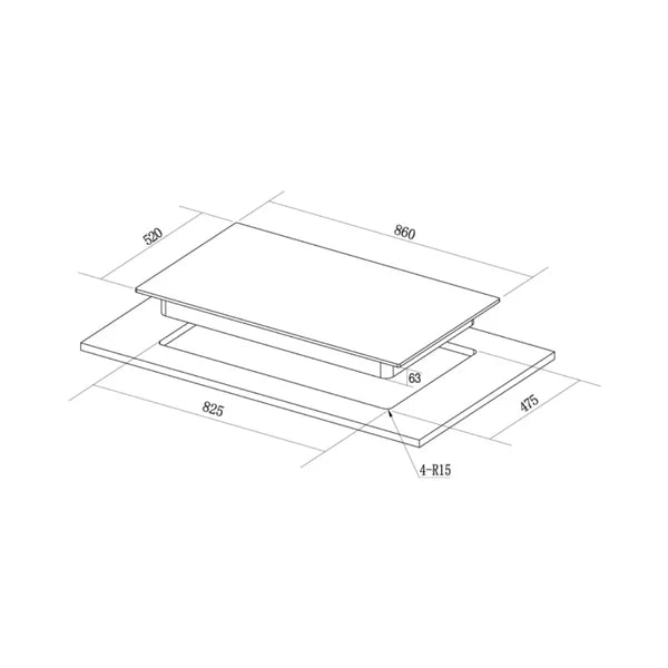 3 Burner Hob Altius Plus Series ALTIUS PLUS 390 53866748