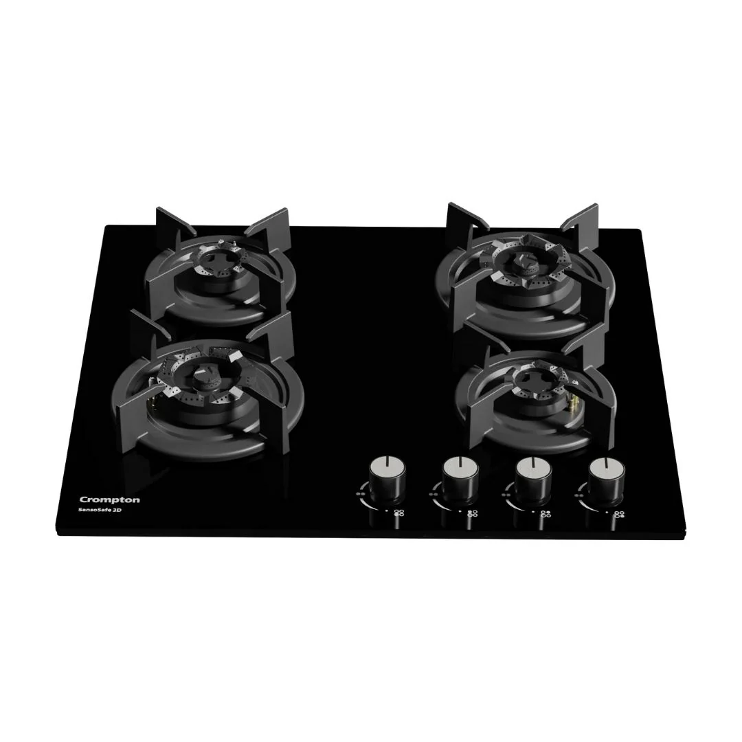 Crompton HOB-SS3D604-MBL Built-In Gas Hob 60 cm 4 Burner Hob Sensosafe