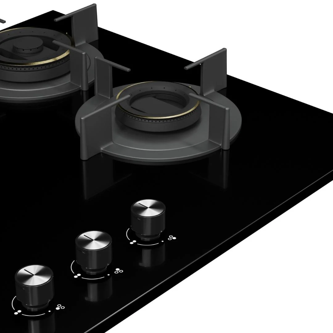 Crompton HOB-SSDC603-MBL Built-In Gas Hob 60 cm 3 Burner Hob Sensosafe