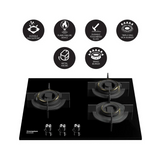 Crompton HOB-SSDC603-MBL Built-In Gas Hob 60 cm 3 Burner Hob Sensosafe