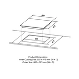 Crompton HOB-SSDC603-MBL Built-In Gas Hob 60 cm 3 Burner Hob Sensosafe