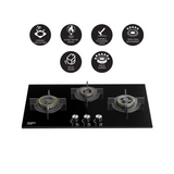 Crompton HOB-SSDC783-MBL Built-In Gas Hob 78 cm 3 Burner Hob Sensosafe