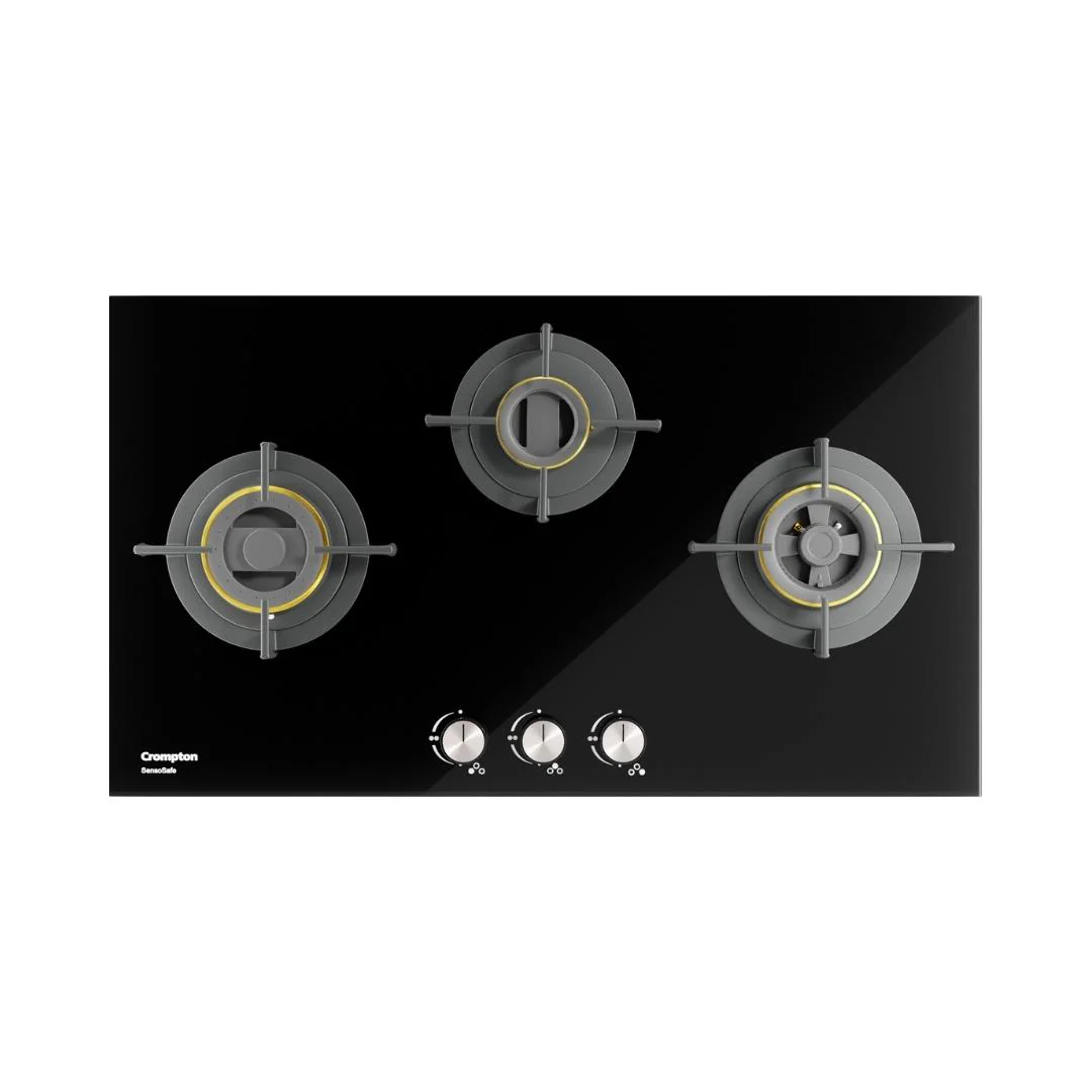 Crompton HOB-SSDC783-MBL Built-In Gas Hob 78 cm 3 Burner Hob Sensosafe