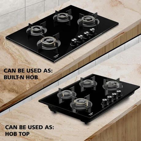 Crompton 82cm 4 Burner Hob Sensosafe HOB-SSDC824-MBL-Built-In Gas Hob 