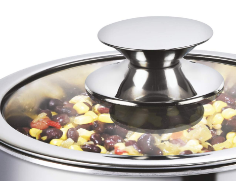 Alda 14 cm Vitale Tri-Ply Stainless Steel Sauce Pan with Glass Lid-1 LTR