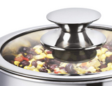 Alda 14 cm Vitale Tri-Ply Stainless Steel Sauce Pan with Glass Lid-1 LTR