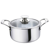 Alda 2 LTR Vitale Tri-Ply Stainless Steel Casserole with Glass Lid  (18 cm)