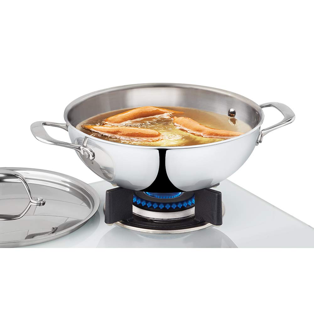 Borosil Cookfresh 5-Ply Stainless Steel Kadhai 1.9 L -22 Cm (CFKD22SS21)