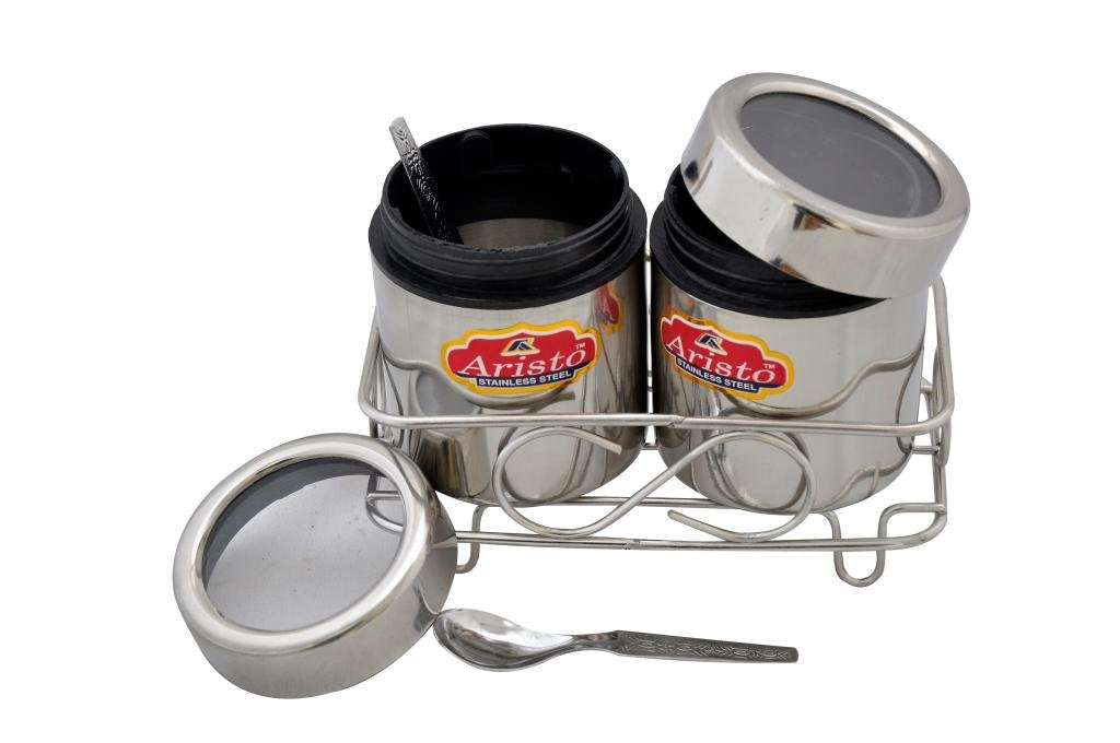 ARISTO 300 g Stainless Steel Dry Fruit/Mukhwas Container - 2 Pieces, Silver  VR493