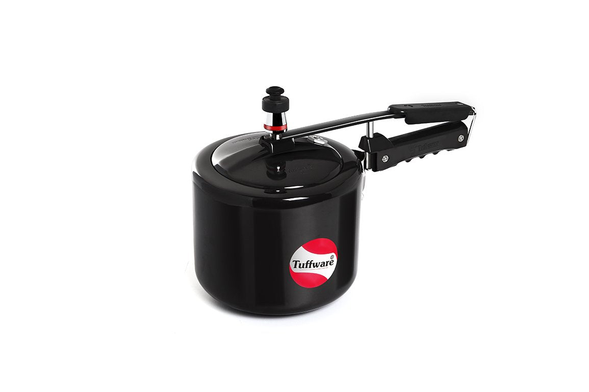 TUFFWARE Hard Anodised Inner Lid Regular 1 Ltr Pressure Cooker -Baby Size (Very Small)