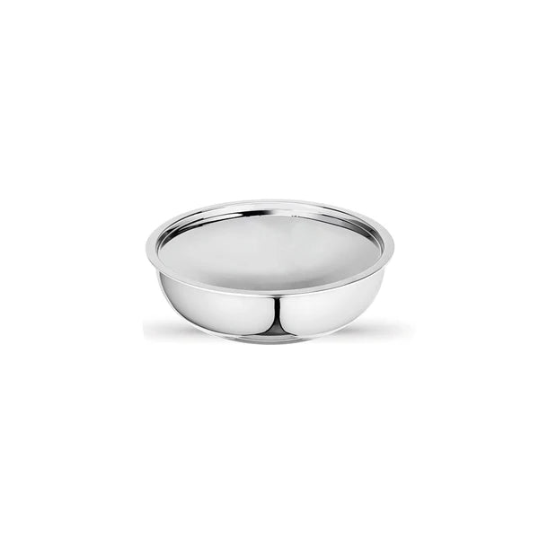 SignoraWare Artista triply Shallow Tasla Stainless Steel Induction Compatible Triply with Steel Lid (Induction and Gas Compatible), 18cm, Capacity 1200ml, Silver