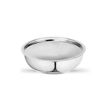 SignoraWare Artista triply Shallow Tasla Stainless Steel Induction Compatible Triply with Steel Lid (Induction and Gas Compatible), 22cm, Capacity 2100ml, Silver