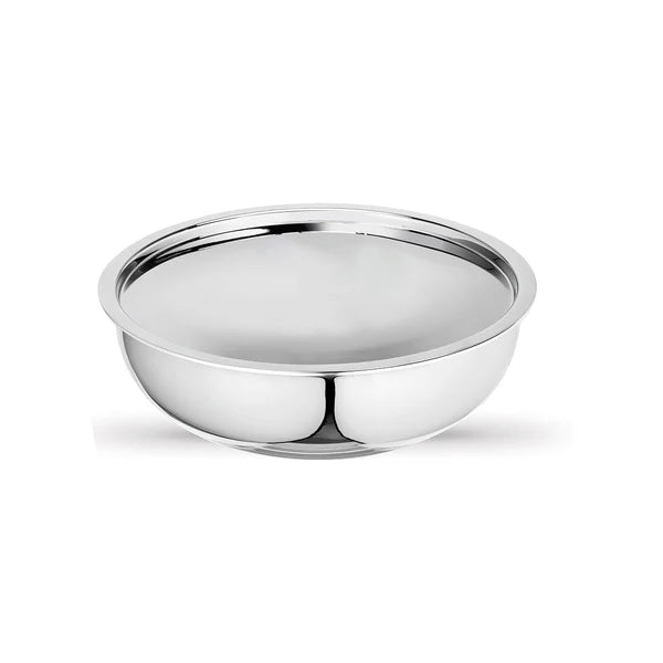 SignoraWare Artista triply Shallow Tasla Stainless Steel Induction Compatible Triply with Steel Lid (Induction and Gas Compatible), 24cm, Capacity 2500ml, Silver